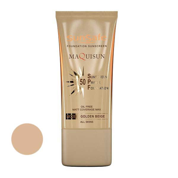 کرم ضد آفتاب رنگی NC20 سان‌سیف 50 SPF مدل MAQUISUN حجم 40 میلی‌لیتر، فاقد چربی نمای ۲