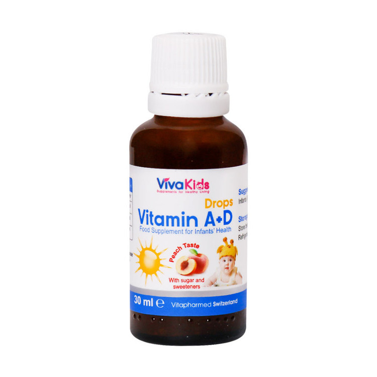 قطره ویتامین آ+د ویواکیدز - 30 میلی لیتر طعم هلو