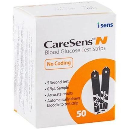 نوار تست قند خون کرسنس caresense بسته ۵۰ عددی نمای ۲