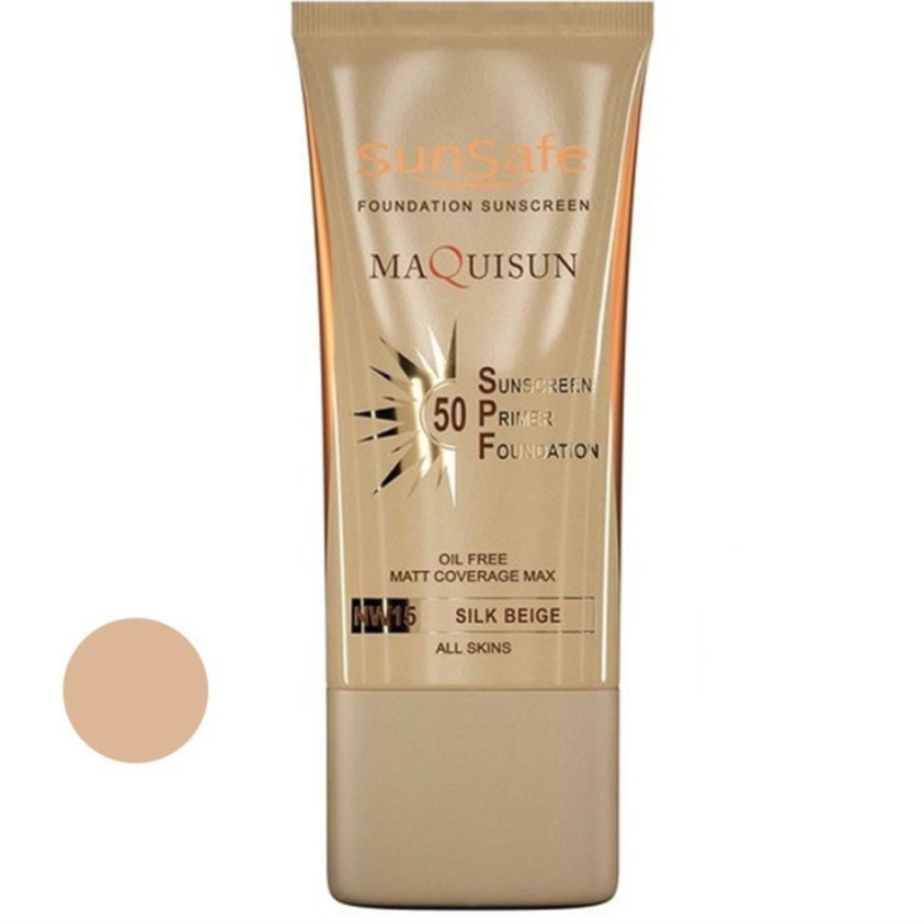 کرم ضد آفتاب رنگی NW15 سان‌سیف، 50 SPF، مدل MAQUISUN حجم 40 میلی‌لیتر، فاقد چربی نمای ۲