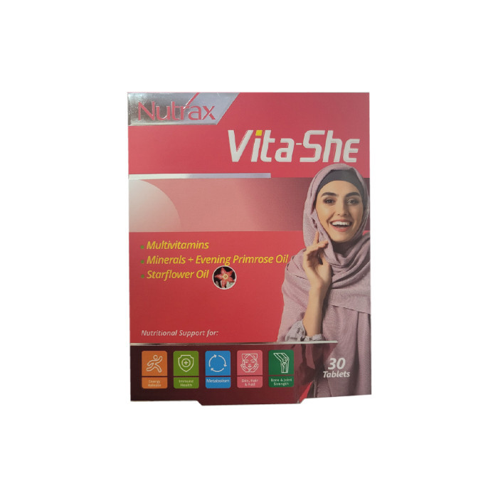 قرص مولتی ویتامین ویتا شی VITA-SHE نوتراکس NUTRAX بسته 30 عددی