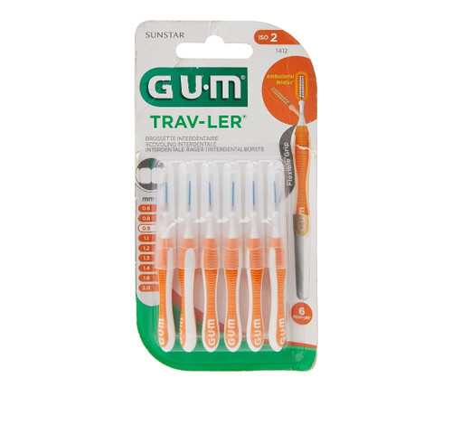 برس بین دندانی تراولر GUM جی یو ام سایز ۰.۹ میلیمتر مدل 1412 بسته ۶ عددی
