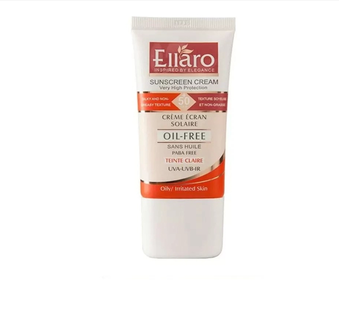 کرم ضد آفتاب رنگی الارو SPF50 مدل Oil Free رنگ بژ روشن حجم 40 میلی لیتر