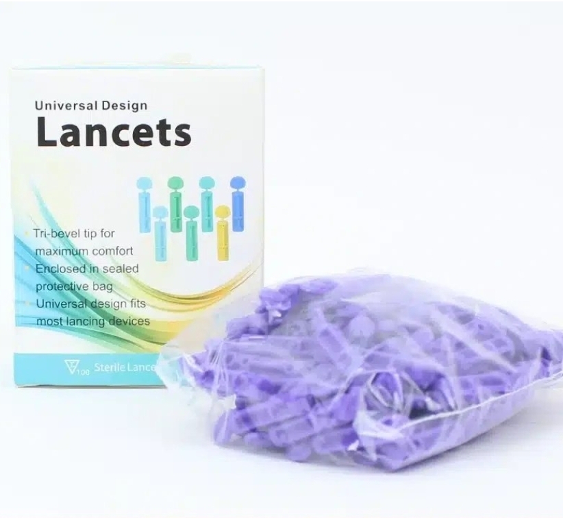 سوزن تست قند خون LANCET لنست چهارپر یونیورسال  universal desing بسته 100 عددی